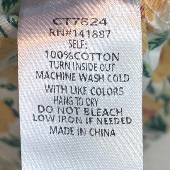 TCEC Floral Print Puff Shoulder Blouse Sz L Summer Cottagecore Vacation Boho - Picture 7 of 16